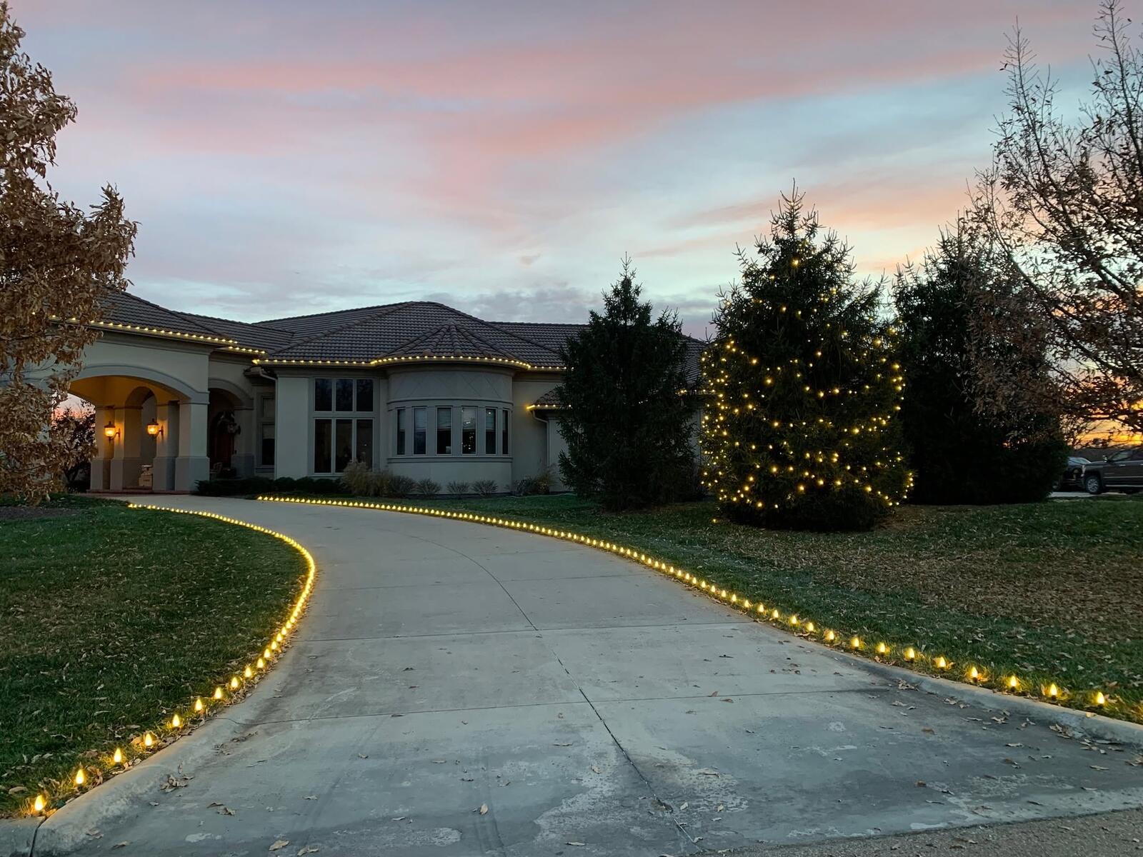 Driveway at sunset