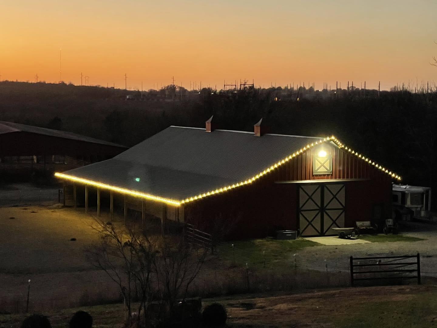 Barn at sunset